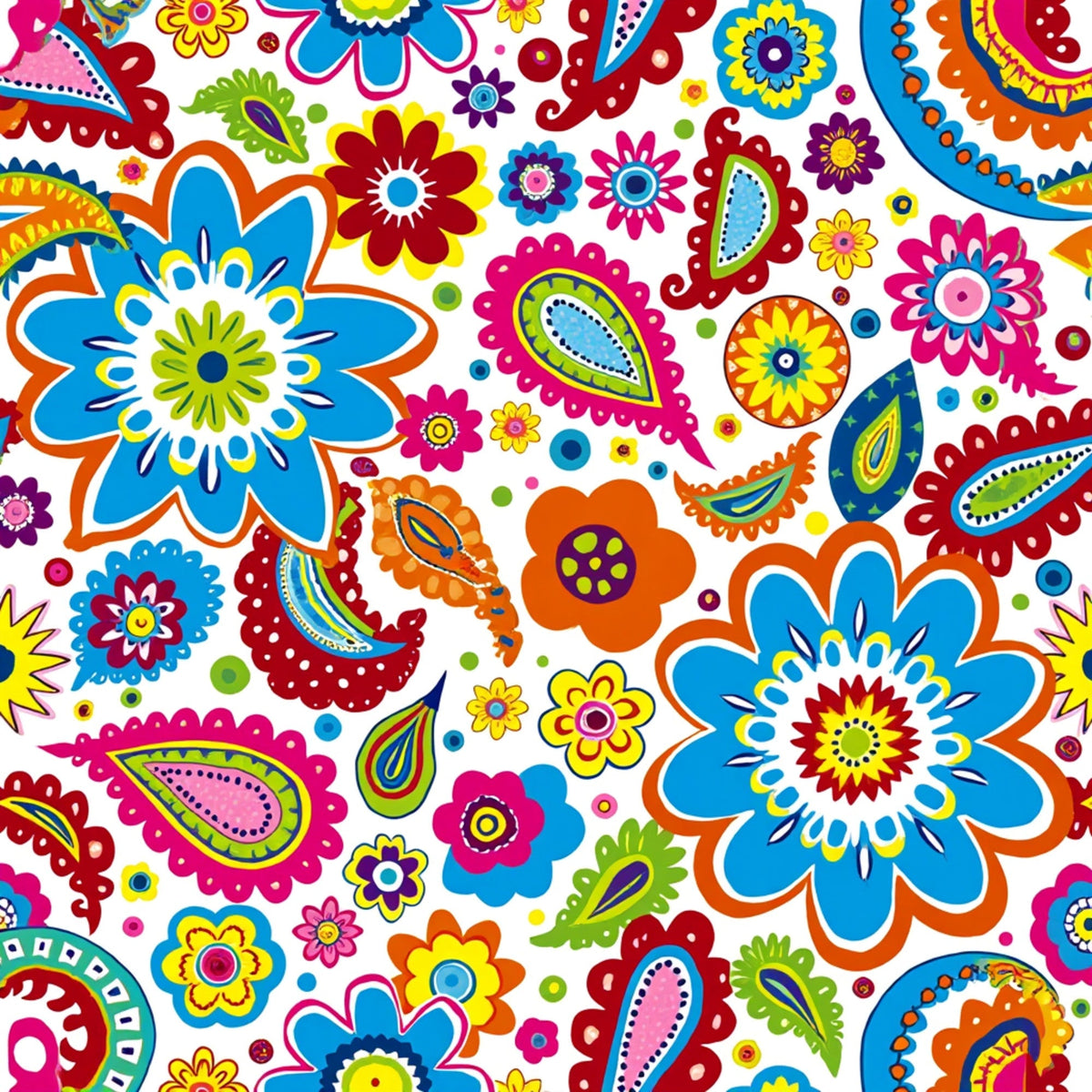 Fiesta Blooms Pattern 3 Fleece Fabric