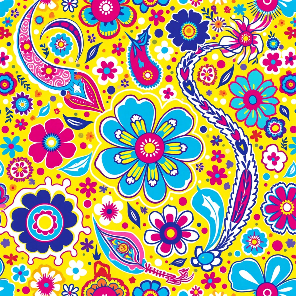 Fiesta Blooms Pattern 4 Fleece Fabric