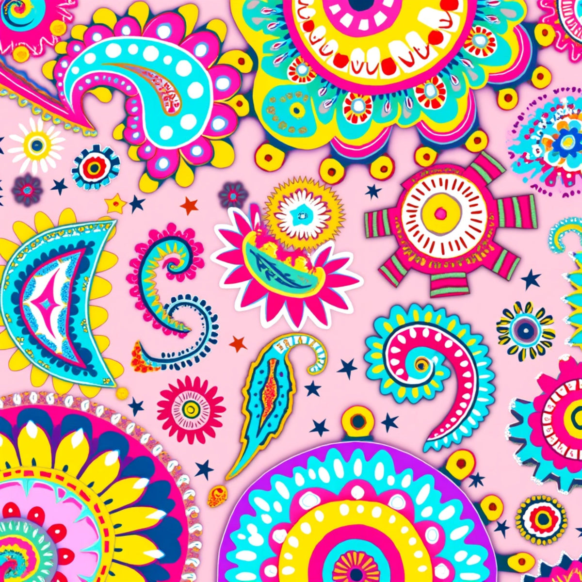 Fiesta Blooms Pattern 8 Fleece Fabric