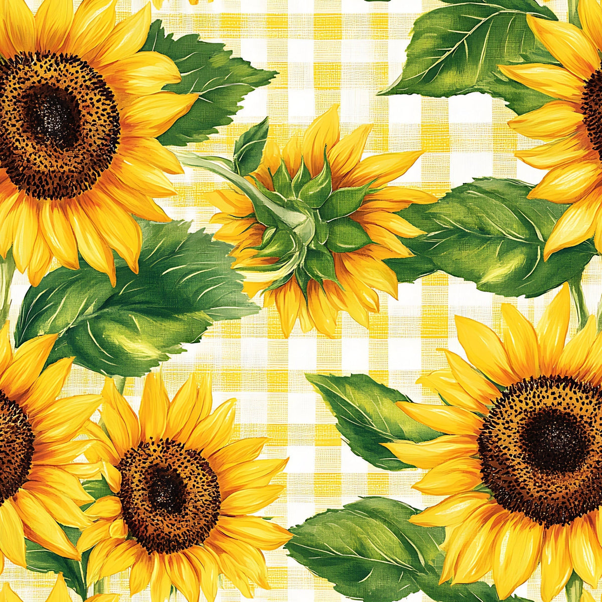 Golden Gingham Pattern 11 Fleece Fabric