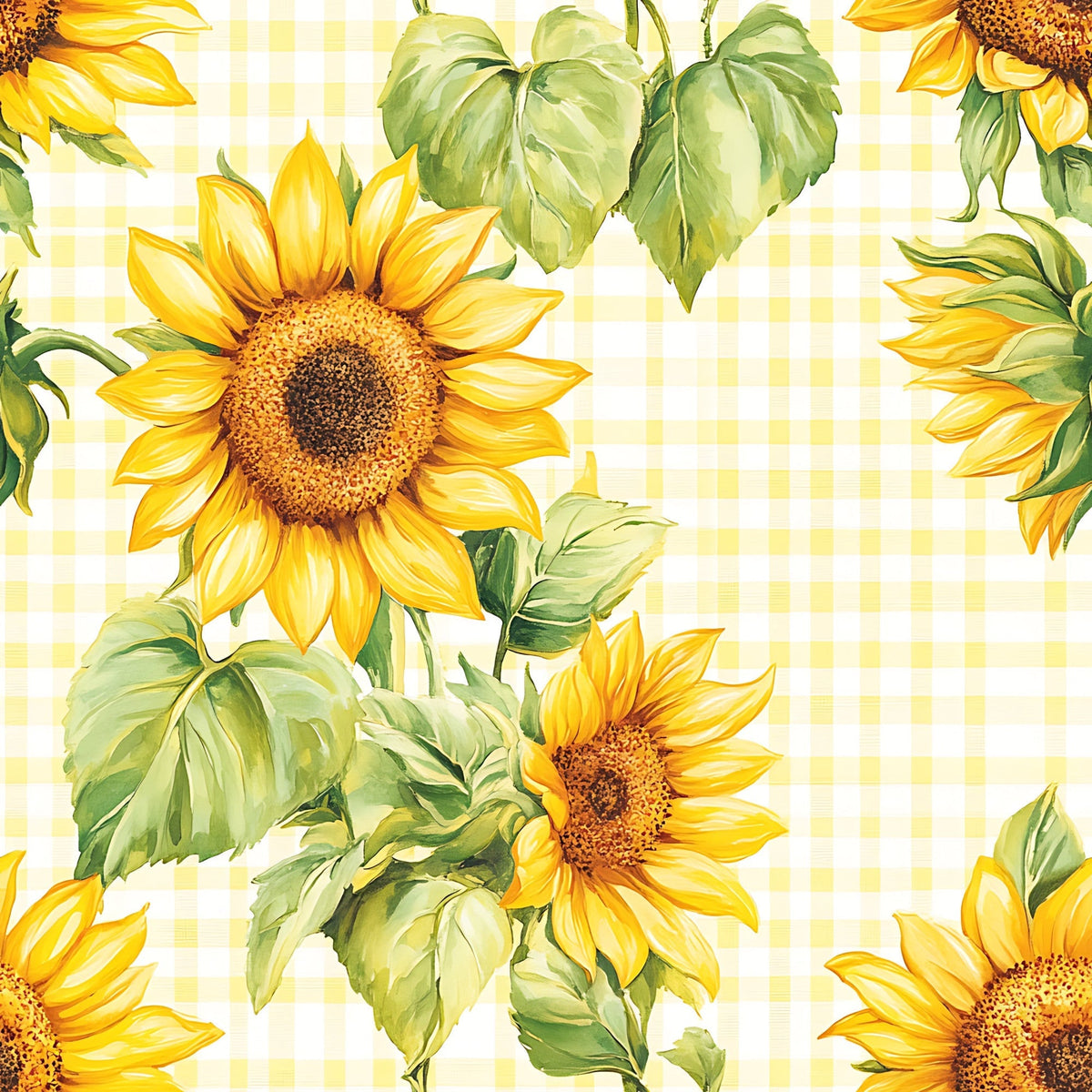 Golden Gingham Pattern 12 Fleece Fabric