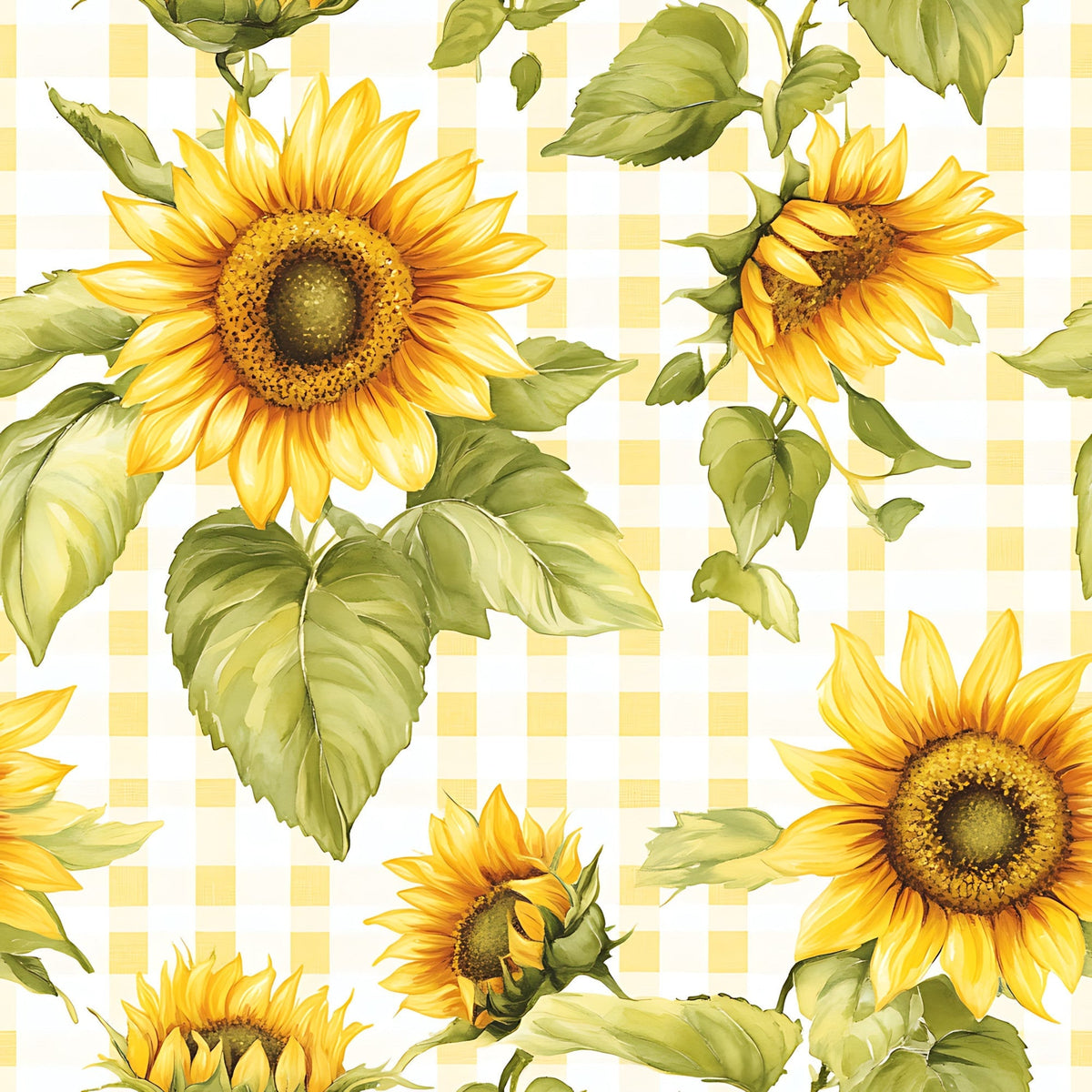 Golden Gingham Pattern 13 Fleece Fabric