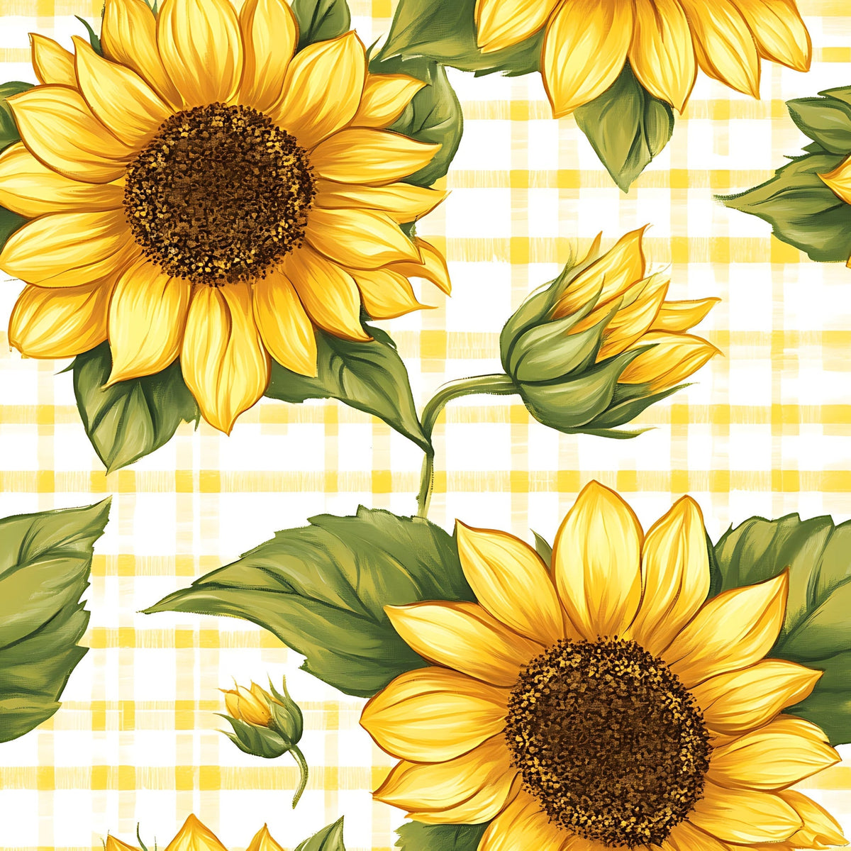 Golden Gingham Pattern 14 Fleece Fabric
