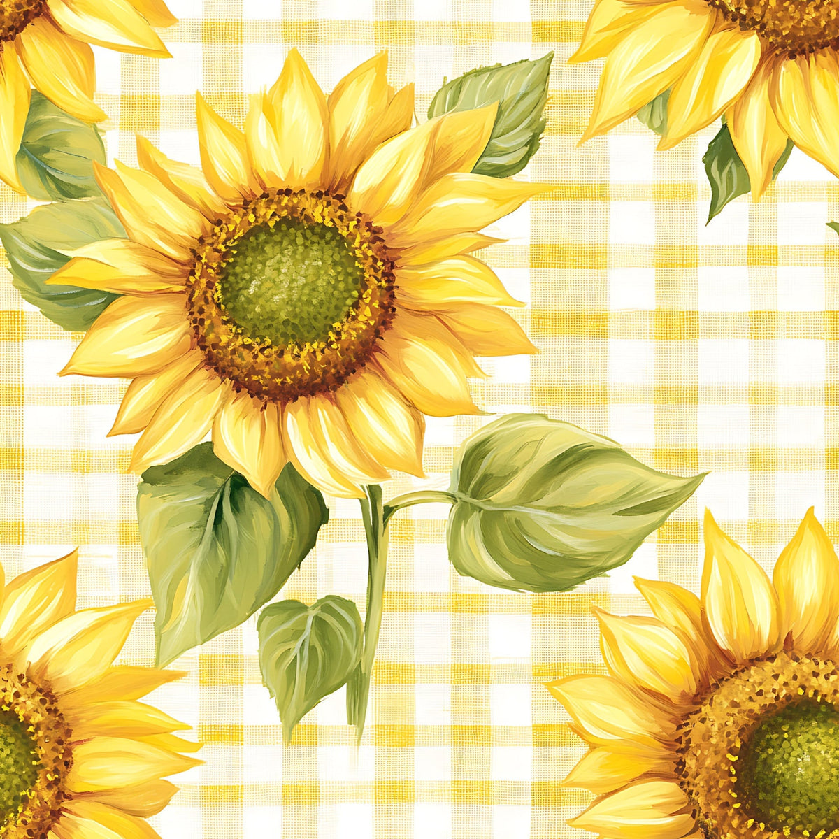Golden Gingham Pattern 15 Fleece Fabric