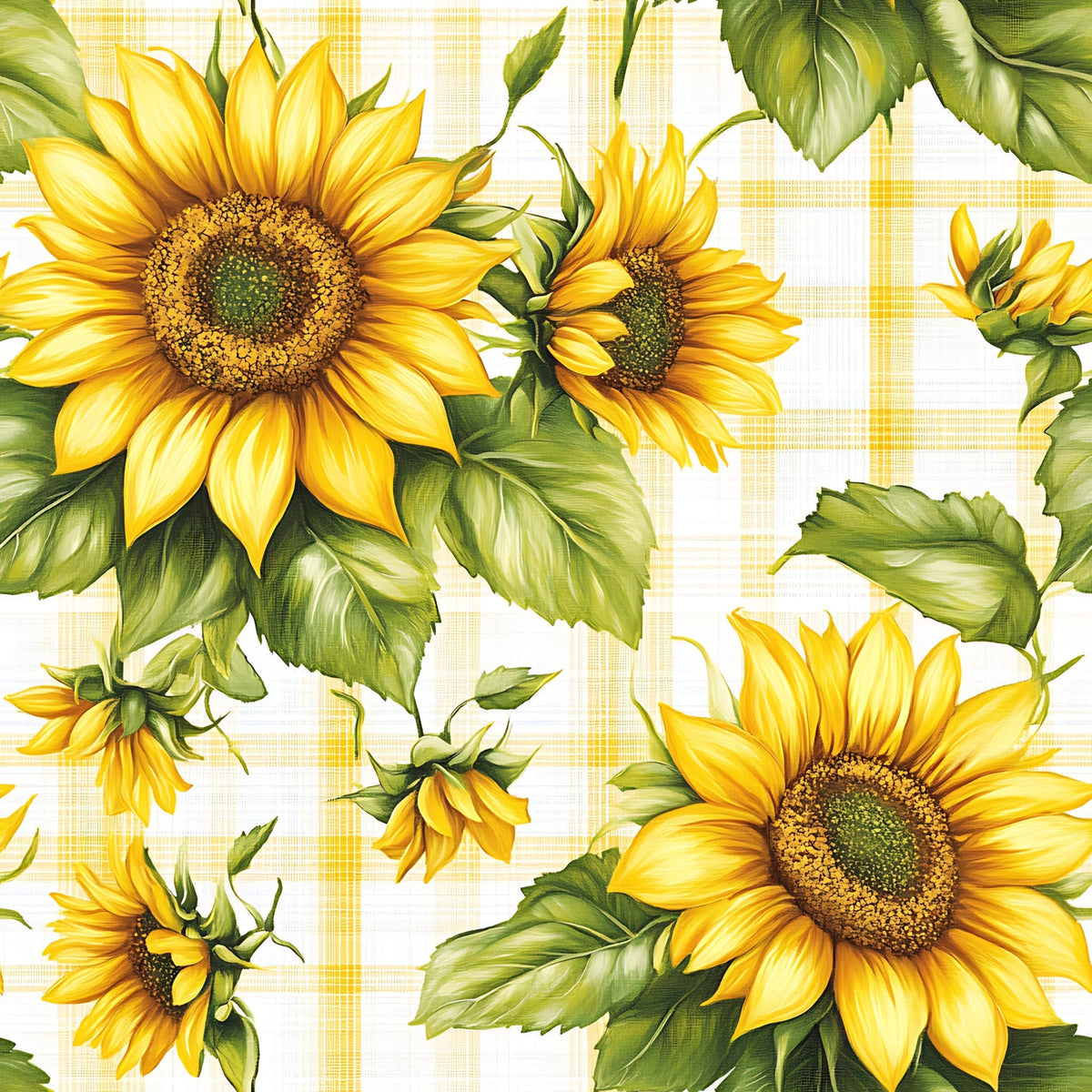 Golden Gingham Pattern 18 Fleece Fabric