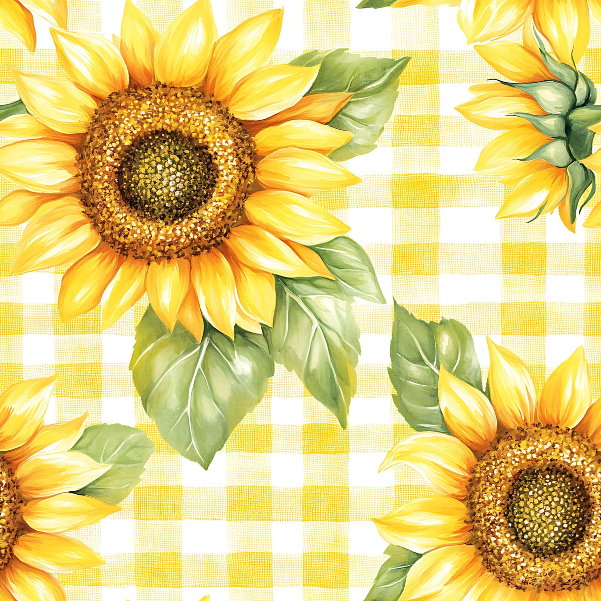 Golden Gingham Pattern 19 Fleece Fabric