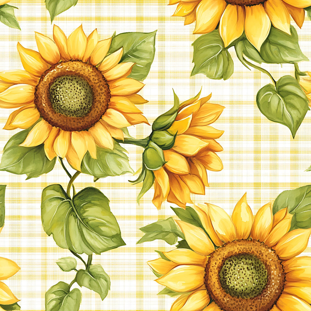 Golden Gingham Pattern 20 Fleece Fabric