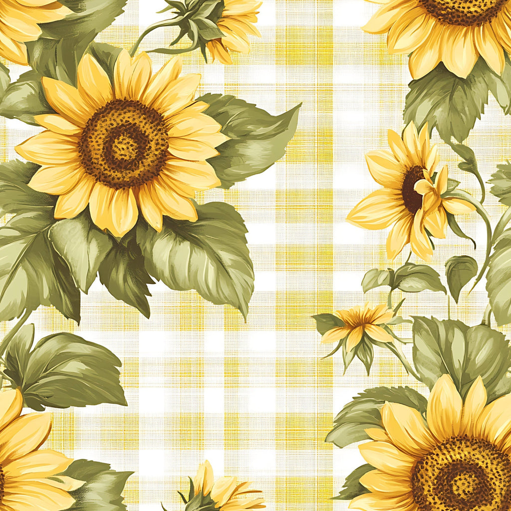 Golden Gingham Pattern 3 Fleece Fabric