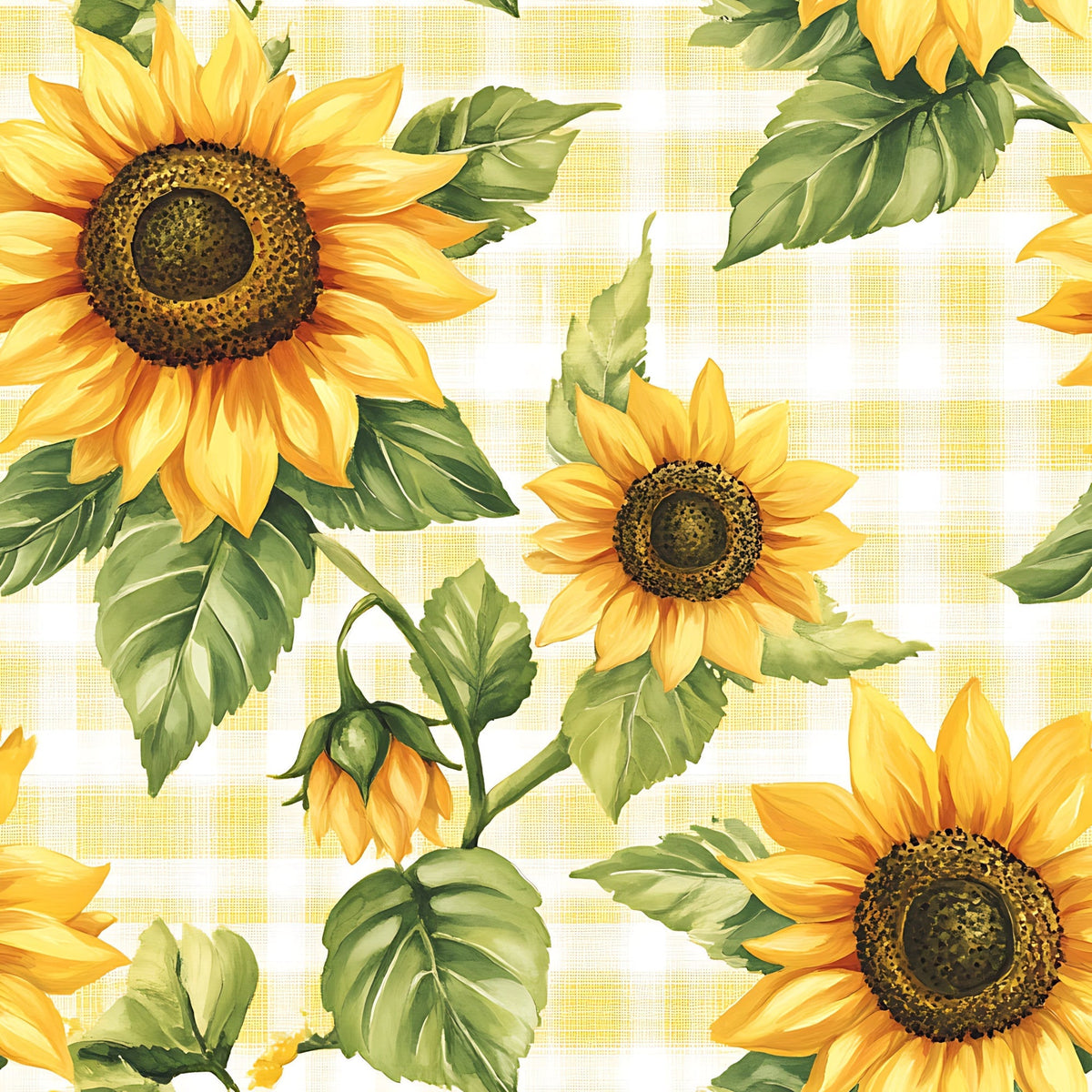 Golden Gingham Pattern 5 Fleece Fabric