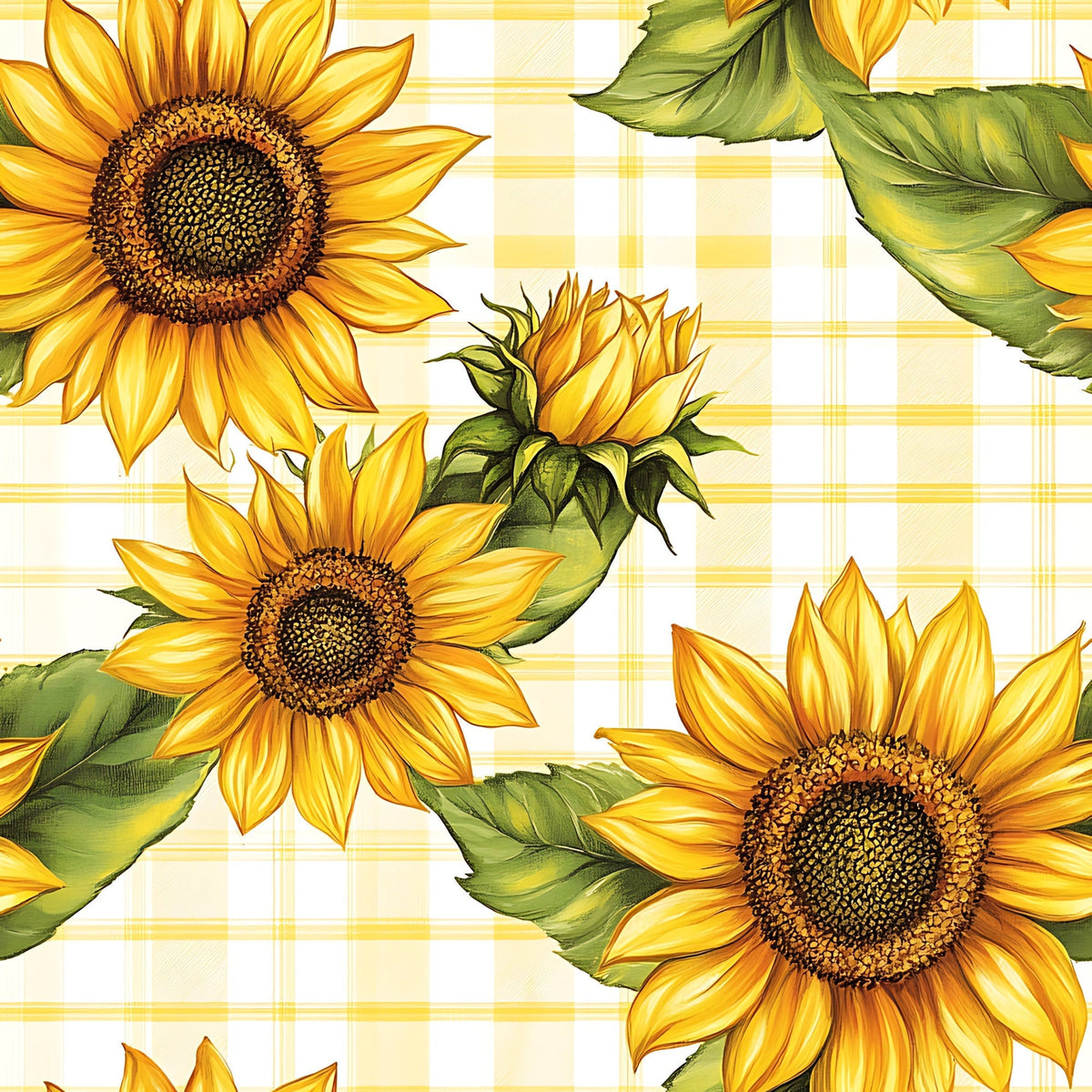 Golden Gingham Pattern 6 Fleece Fabric