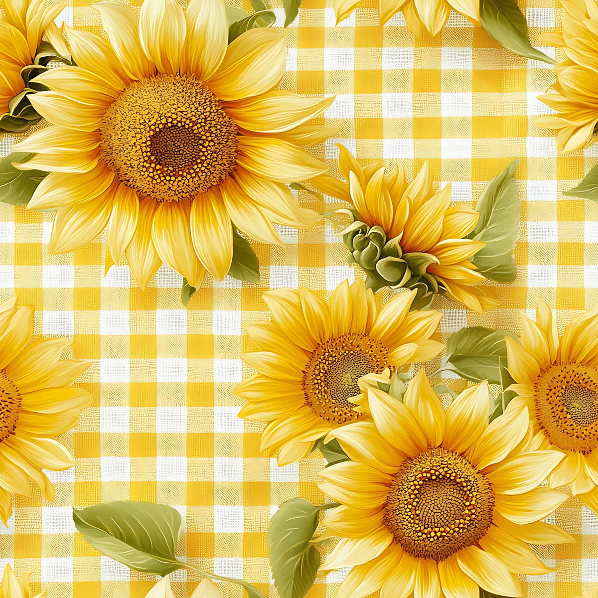 Golden Gingham Pattern 7 Fleece Fabric
