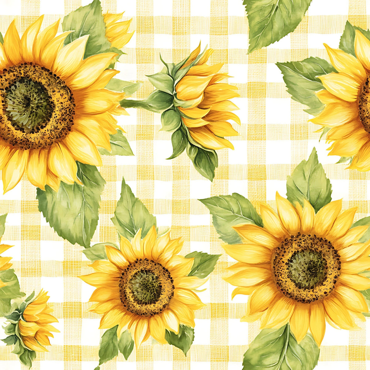 Golden Gingham Pattern 8 Fleece Fabric