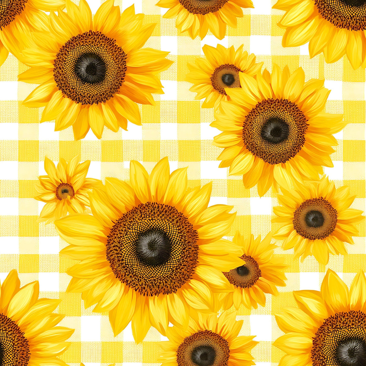 Golden Gingham Pattern 9 Fleece Fabric
