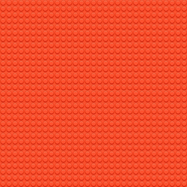 red fabric, orange-red, building blocks, circular studs, geometric pattern, toy blocks, children's fabric,, fabric panel, repetitive design, craft fabric, sewing material, bright colors, playful pattern, construction toys, textured appearance, kid-friendly, vibrant red, cotton fabric, quilting material