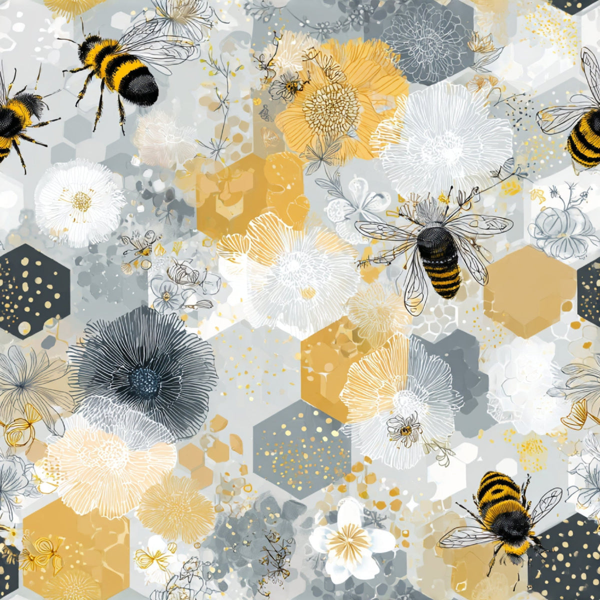 Pollen Parade Pattern 20 Fleece Fabric