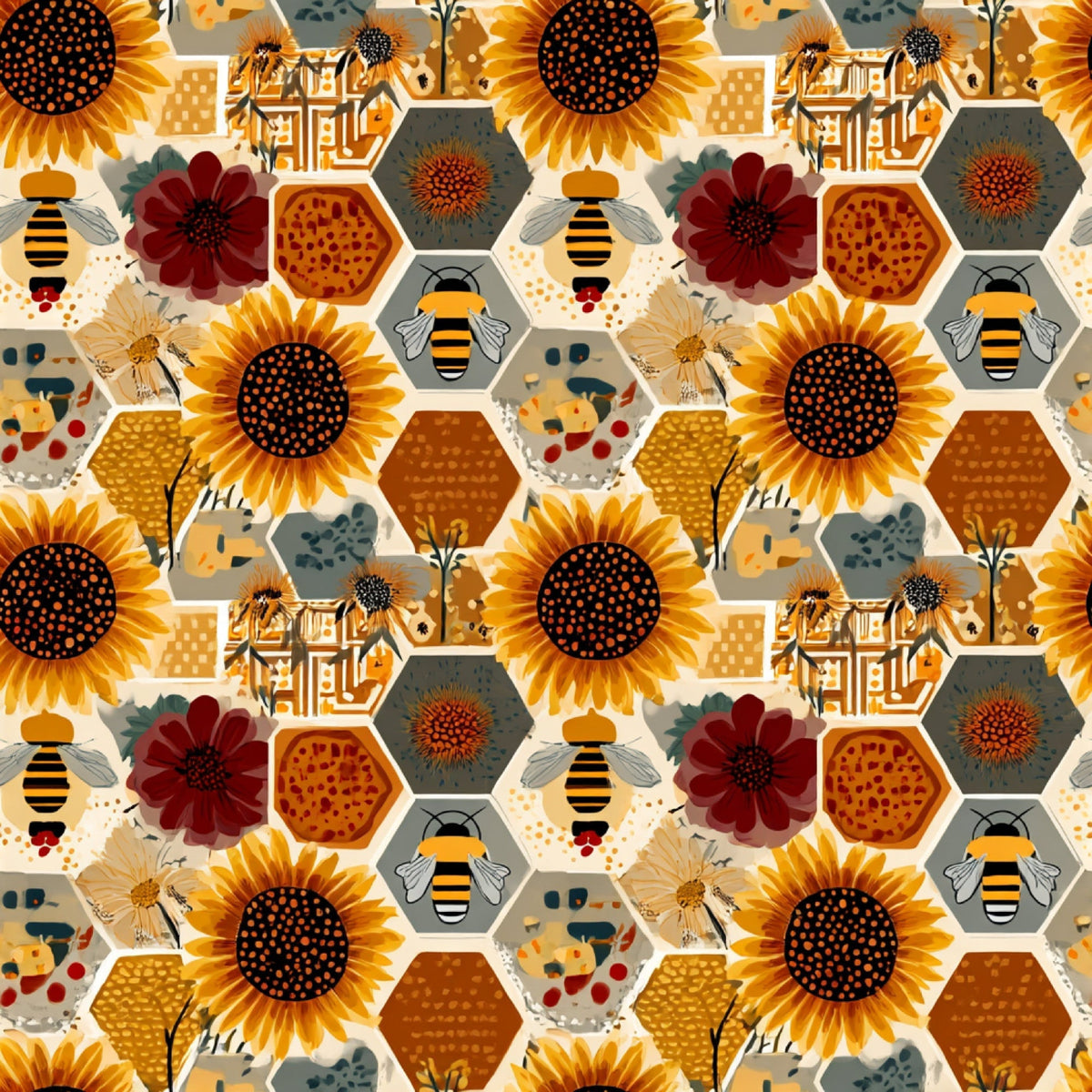 Pollen Parade Pattern 22 Fleece Fabric