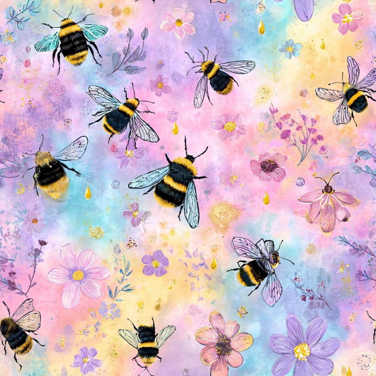 Pollen Parade Pattern 46 Fleece Fabric