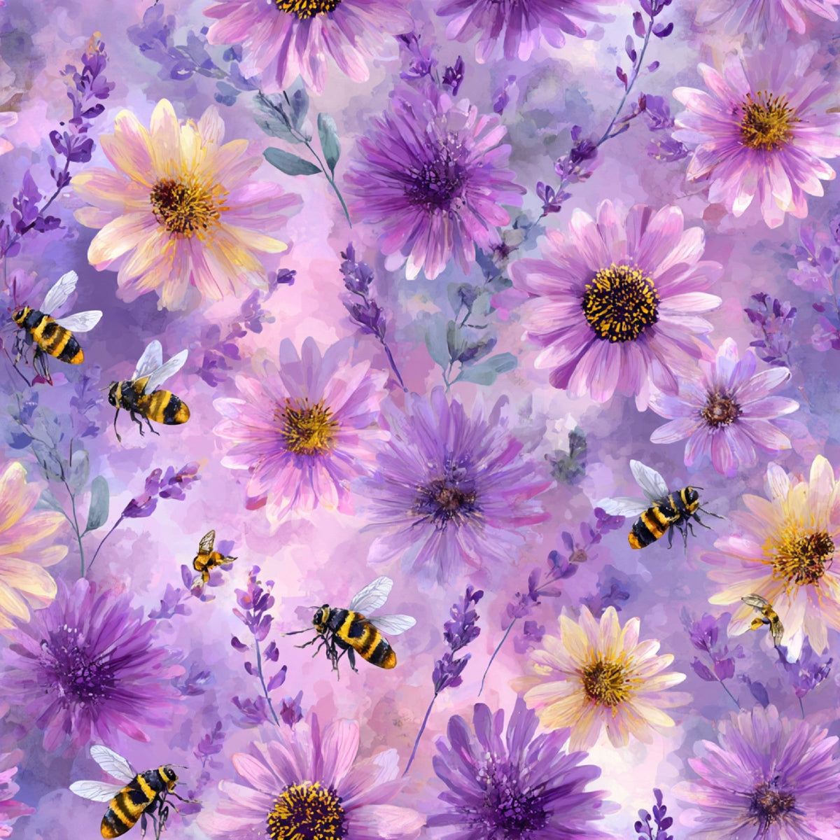 Pollen Parade Pattern 8 Fleece Fabric