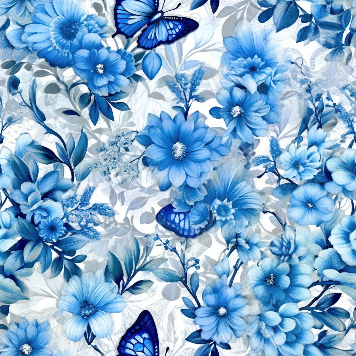 Sapphire Flutter Pattern 1 Fleece Fabric