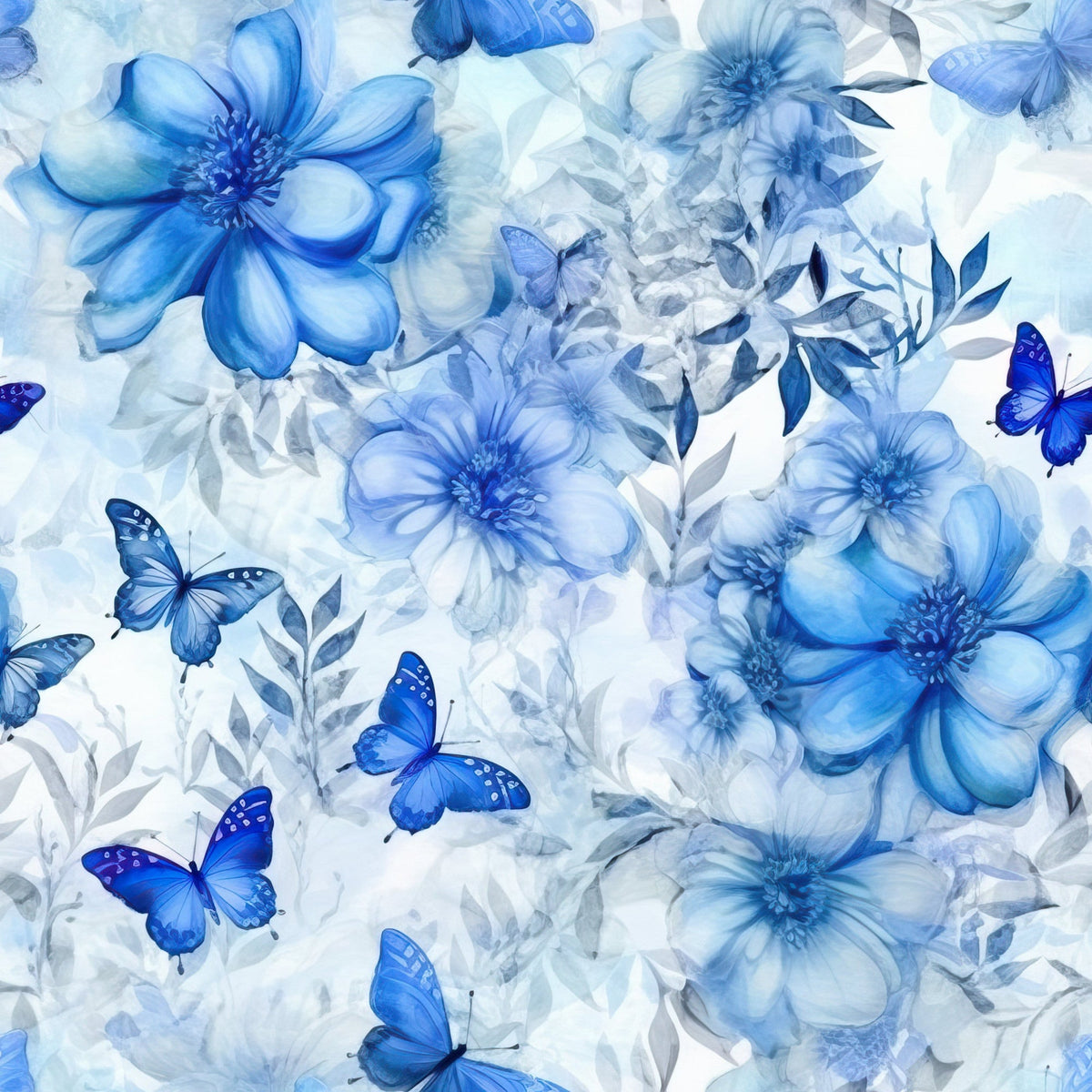 Sapphire Flutter Pattern 2 Fleece Fabric