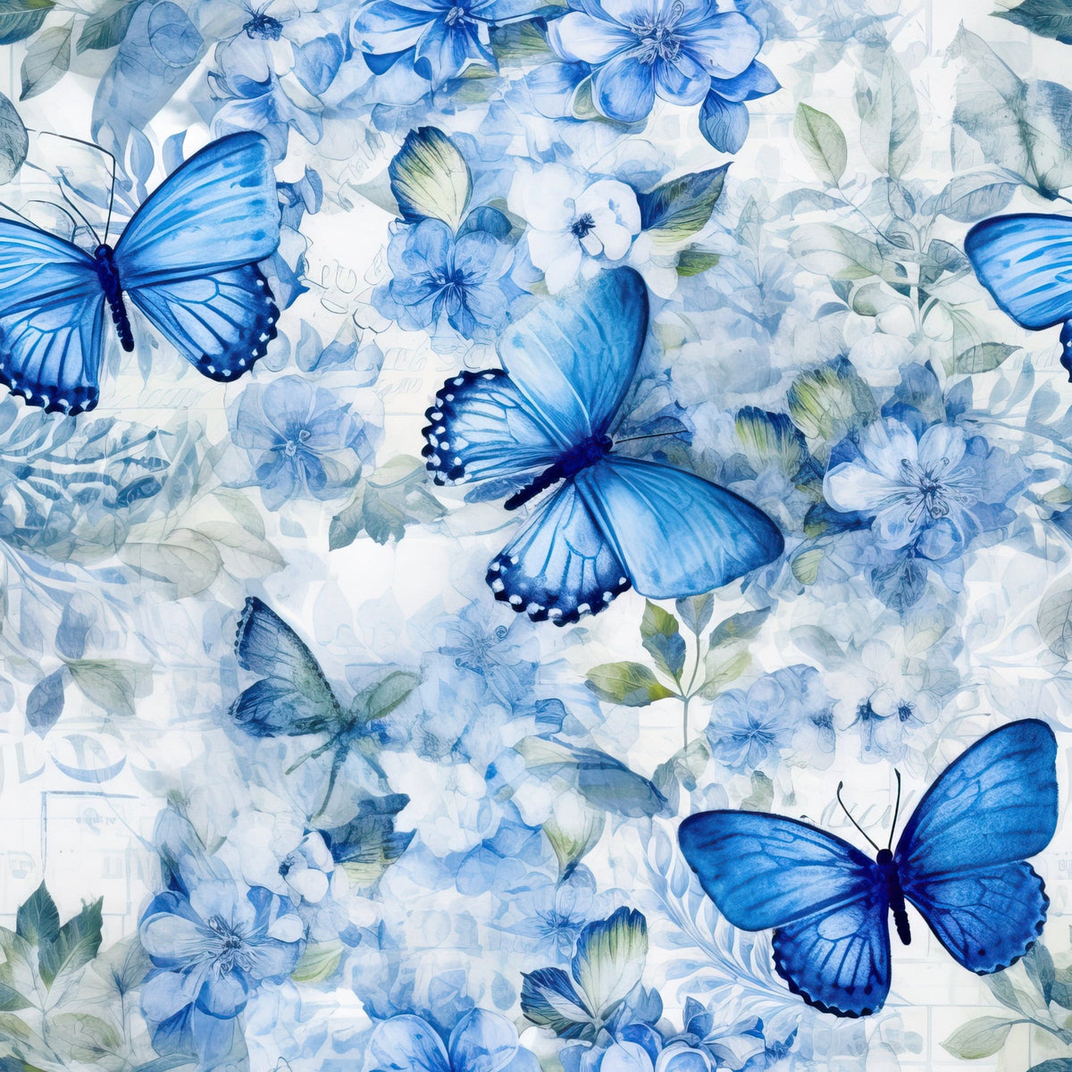 Sapphire Flutter Pattern 3 Fleece Fabric