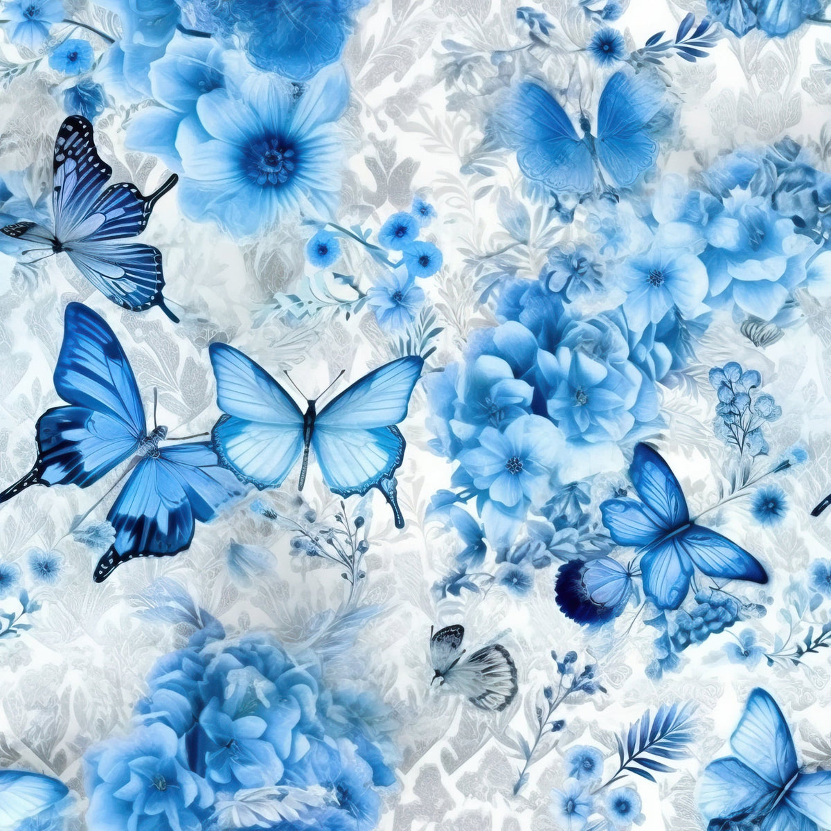 Sapphire Flutter Pattern 4 Fleece Fabric