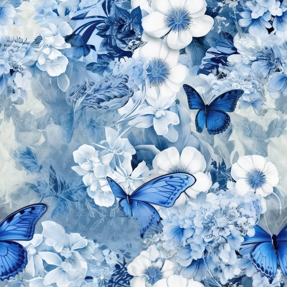Sapphire Flutter Pattern 8 Fleece Fabric