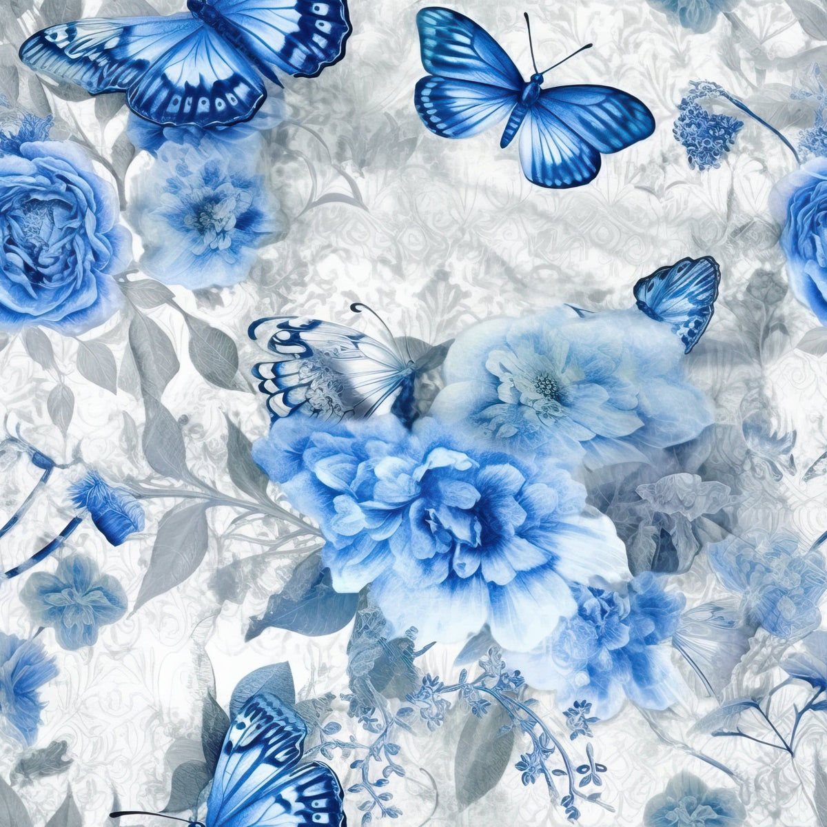 Sapphire Flutter Pattern 9 Fleece Fabric