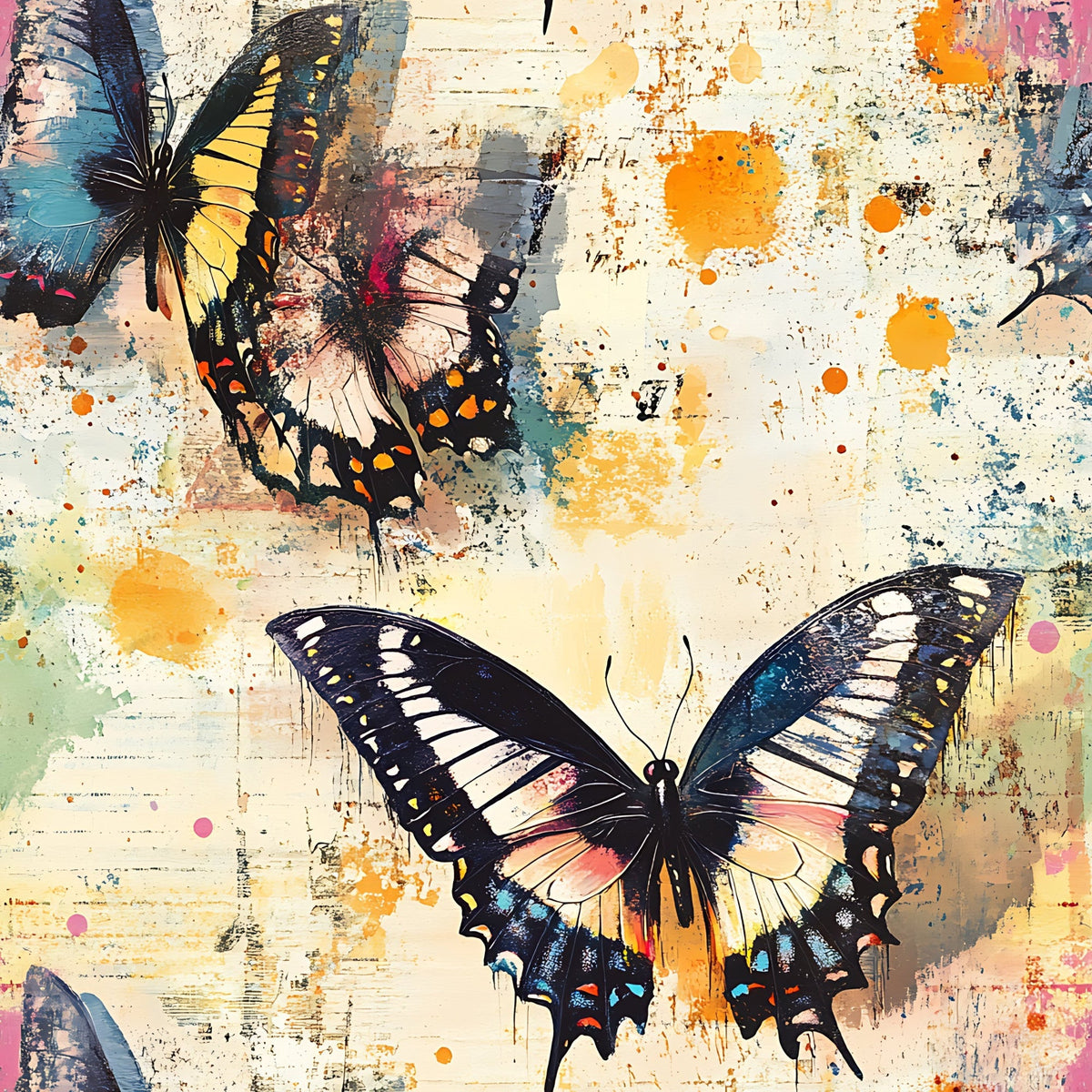 Painted Wings Pattern 19 Fleece Fabric