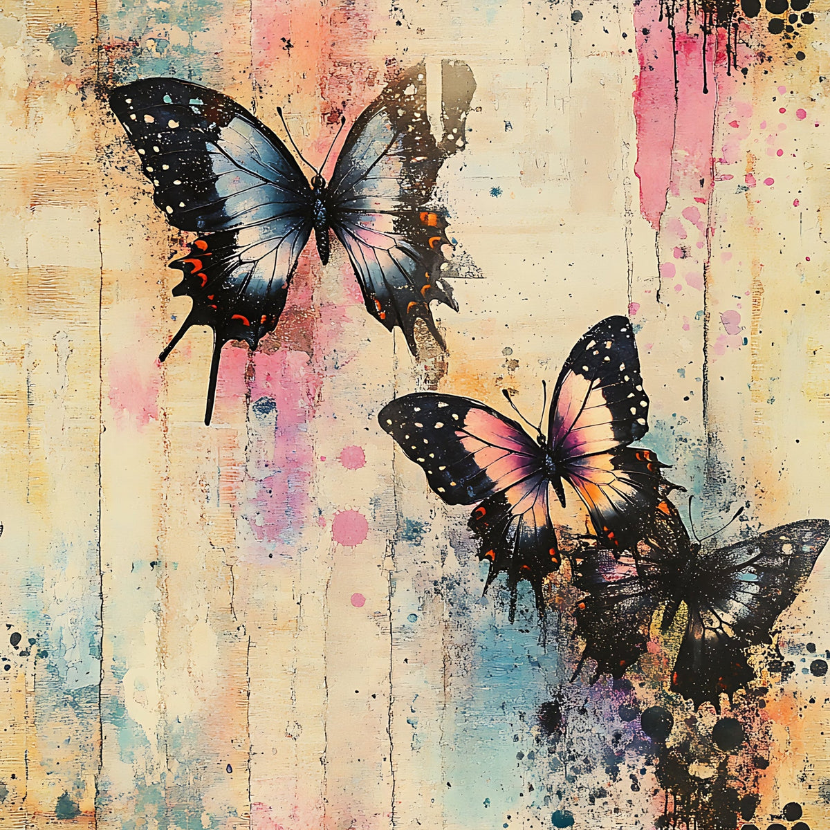 Painted Wings Pattern 9 Fleece Fabric