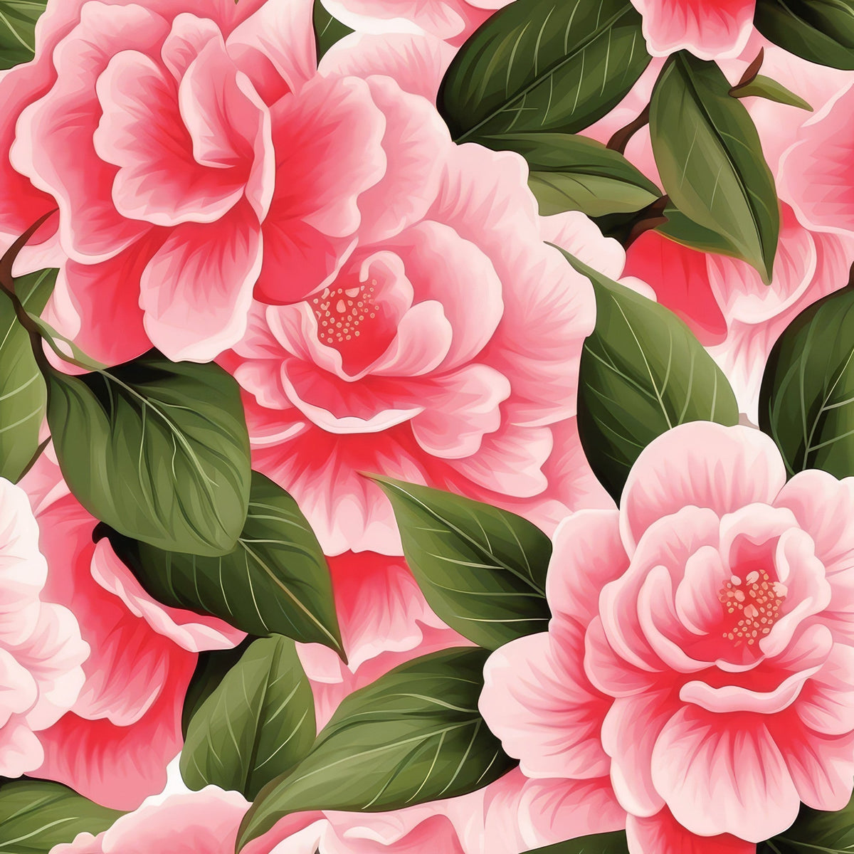 Painted Peonies Pattern 6 Fleece Fabric
