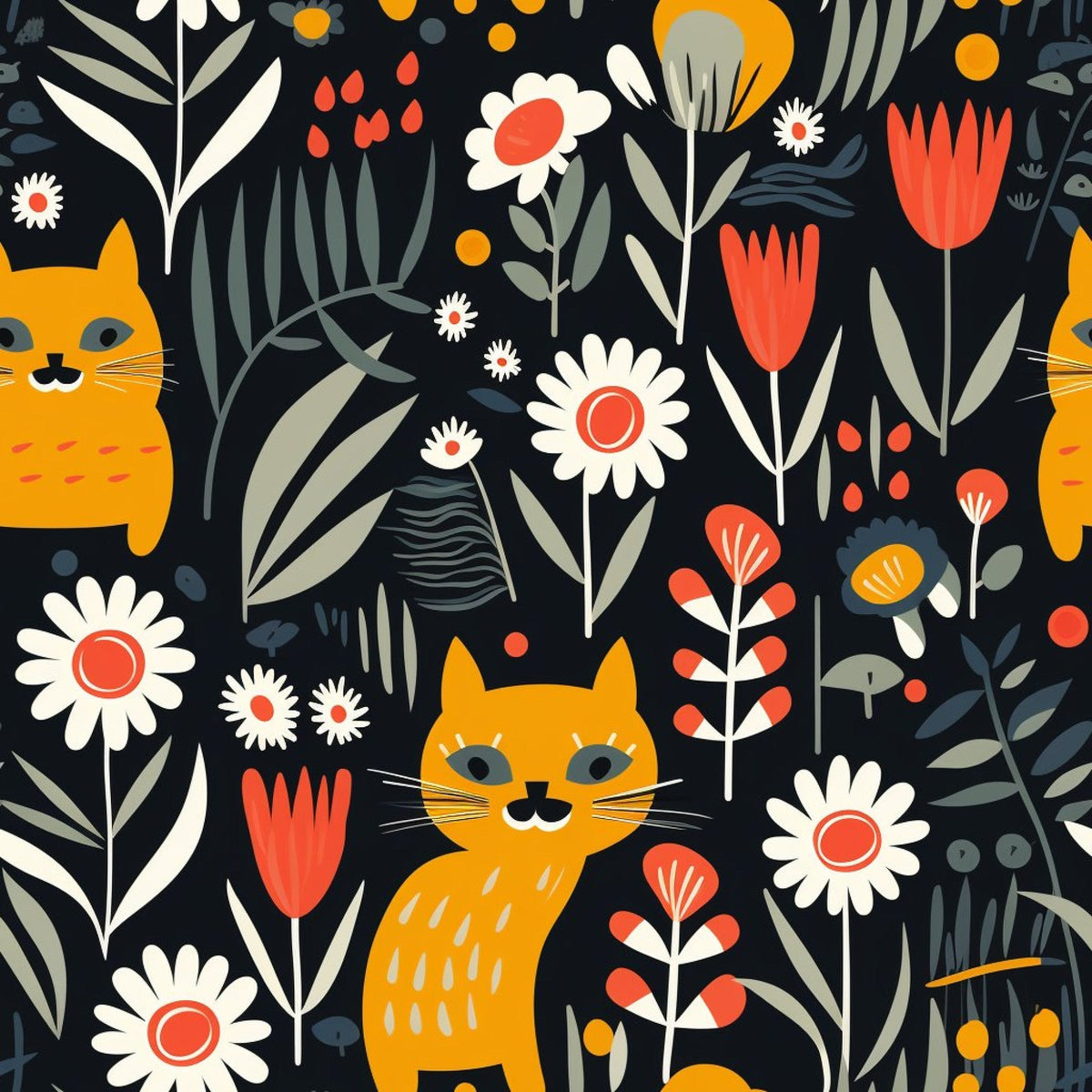 Kitten Meadow Pattern 13 Fleece Fabric