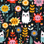 Kitten Meadow Pattern 15 Fleece Fabric