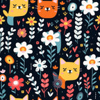 Kitten Meadow Pattern 7 Fleece Fabric
