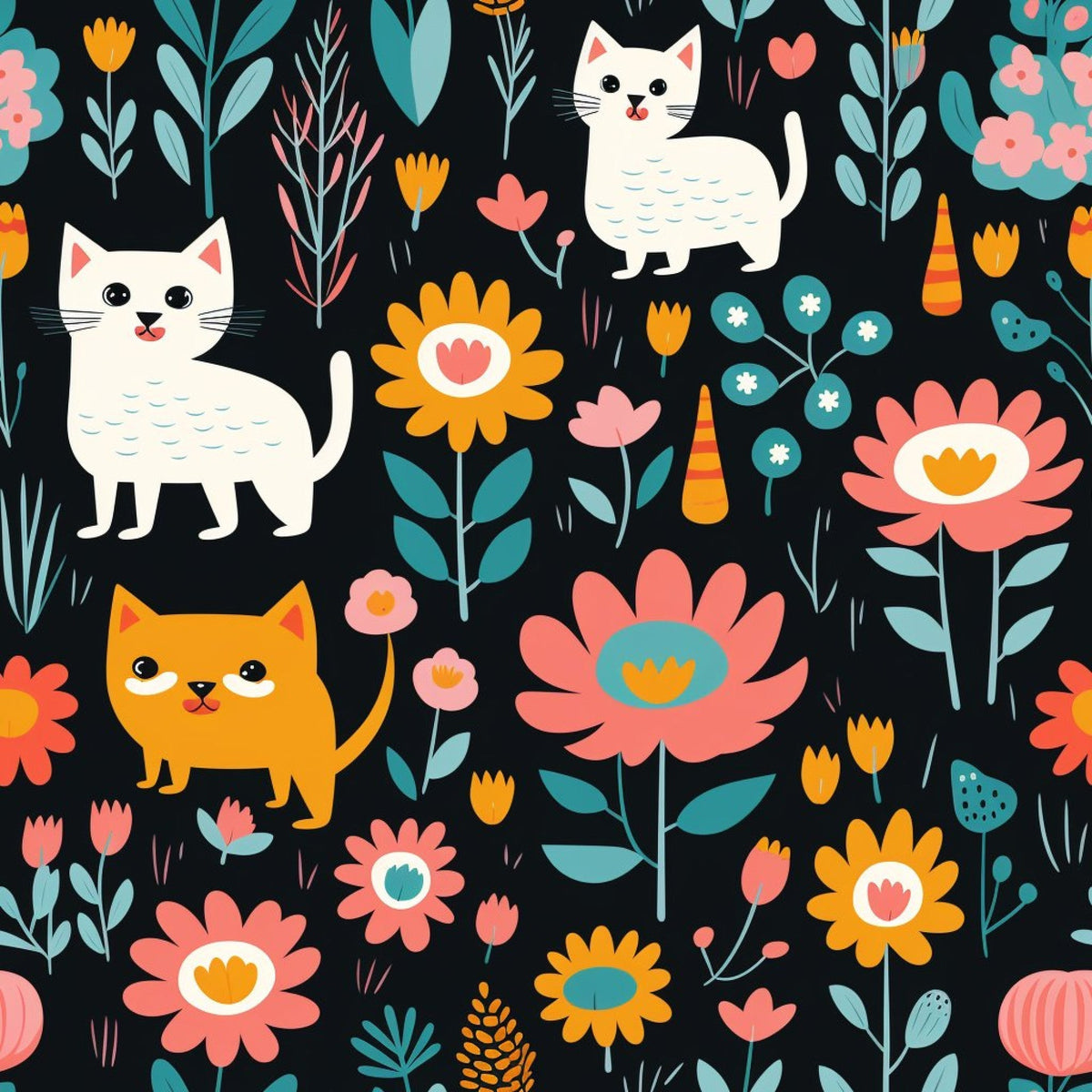 Kitten Meadow Pattern 8 Fleece Fabric