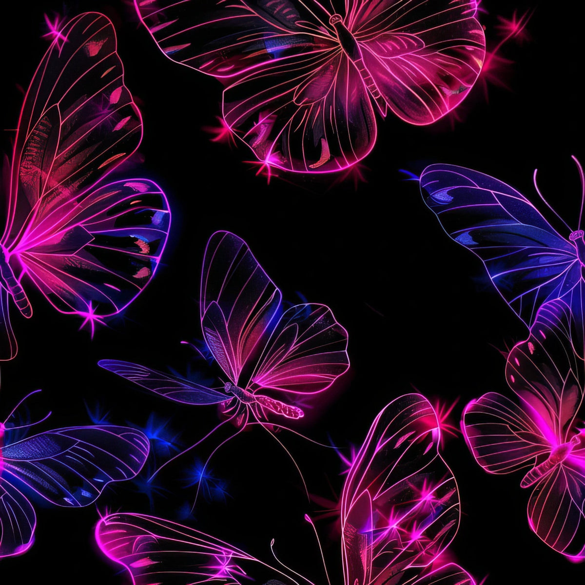 Neon Flutter Pattern 12 Fleece Fabric
