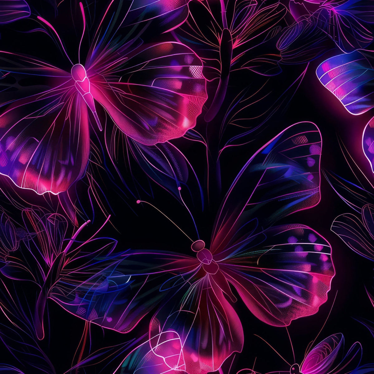Neon Flutter Pattern 17 Fleece Fabric