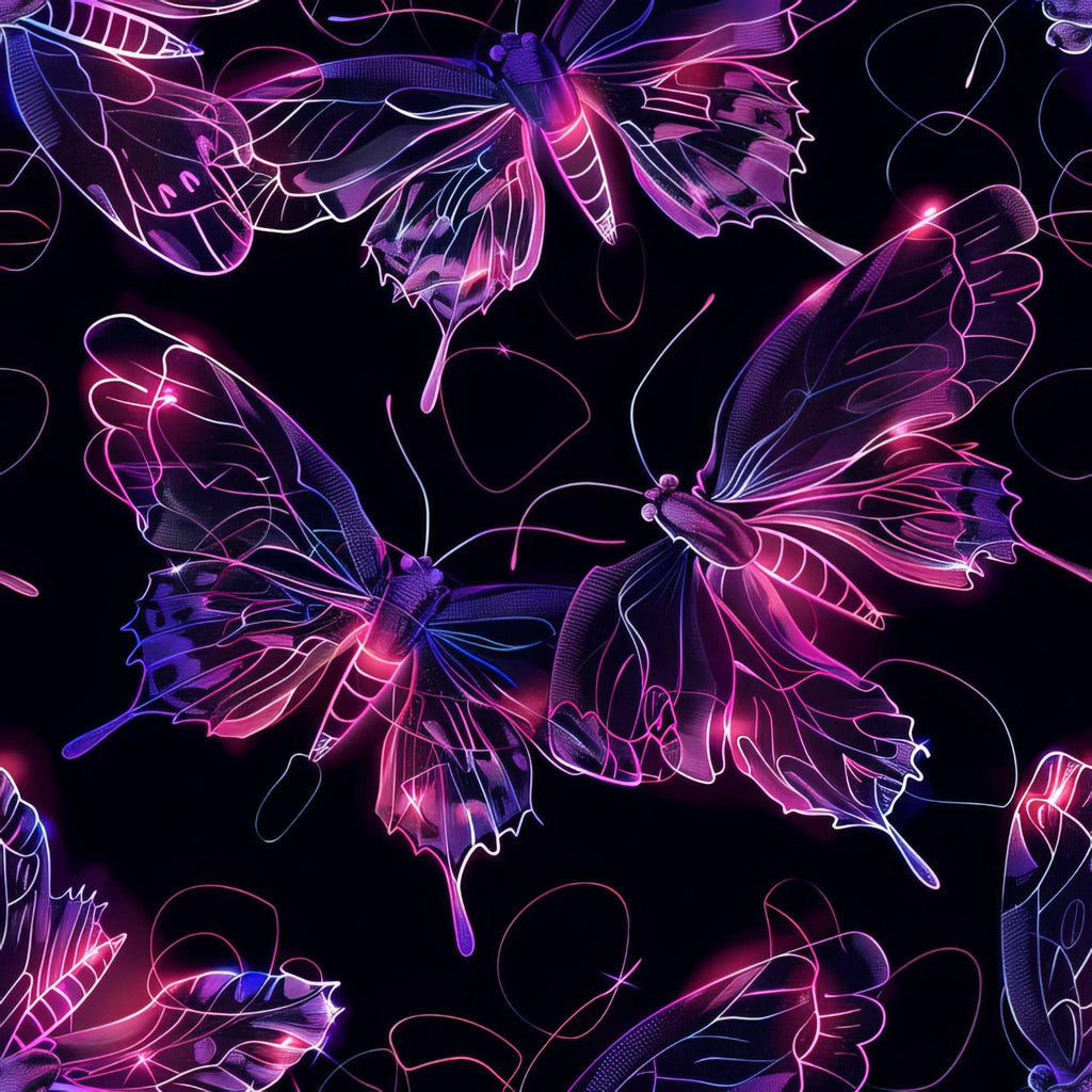 Neon Flutter Pattern 2 Fleece Fabric