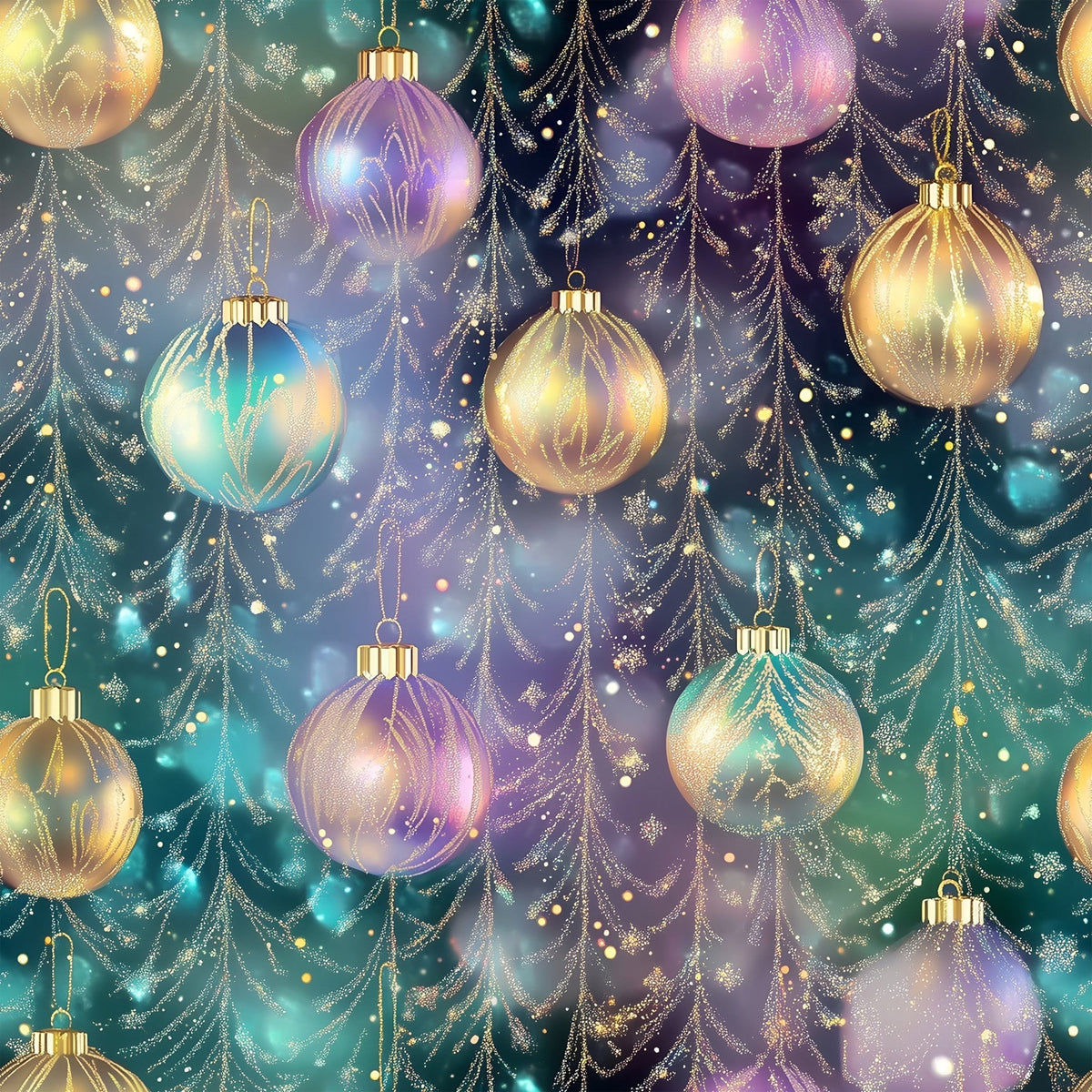 Opalescent Baubles Pattern 1 Fleece Fabric