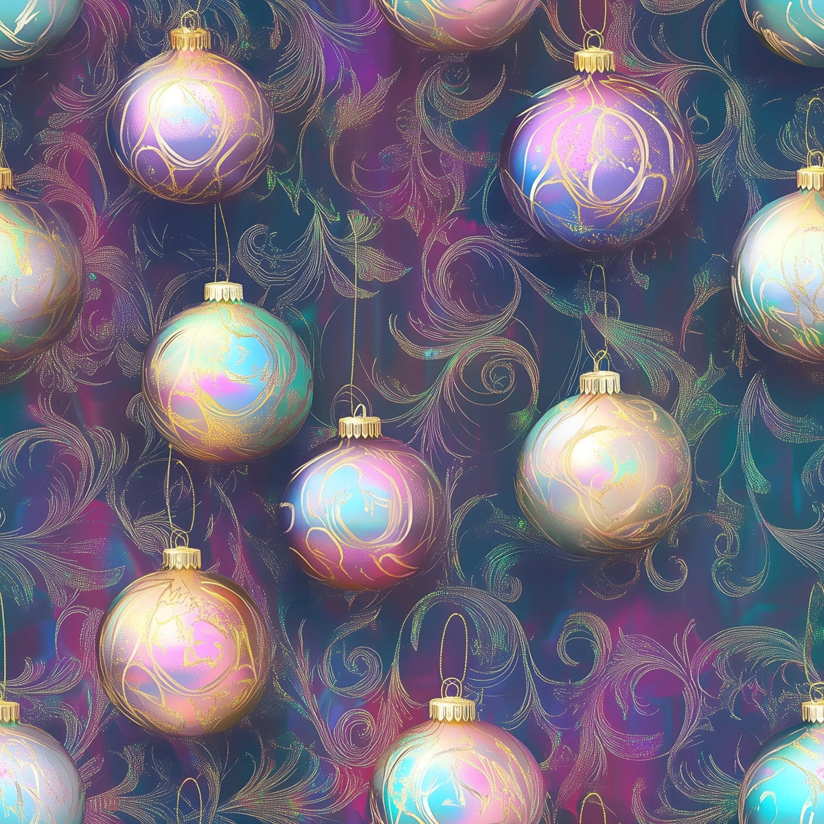 Opalescent Baubles Pattern 10 Fleece Fabric