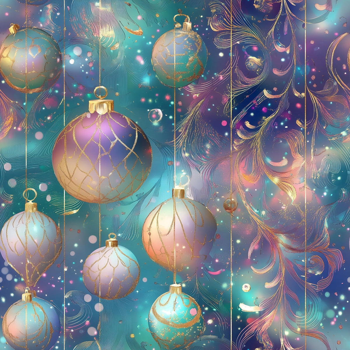 Opalescent Baubles Pattern 11 Fleece Fabric