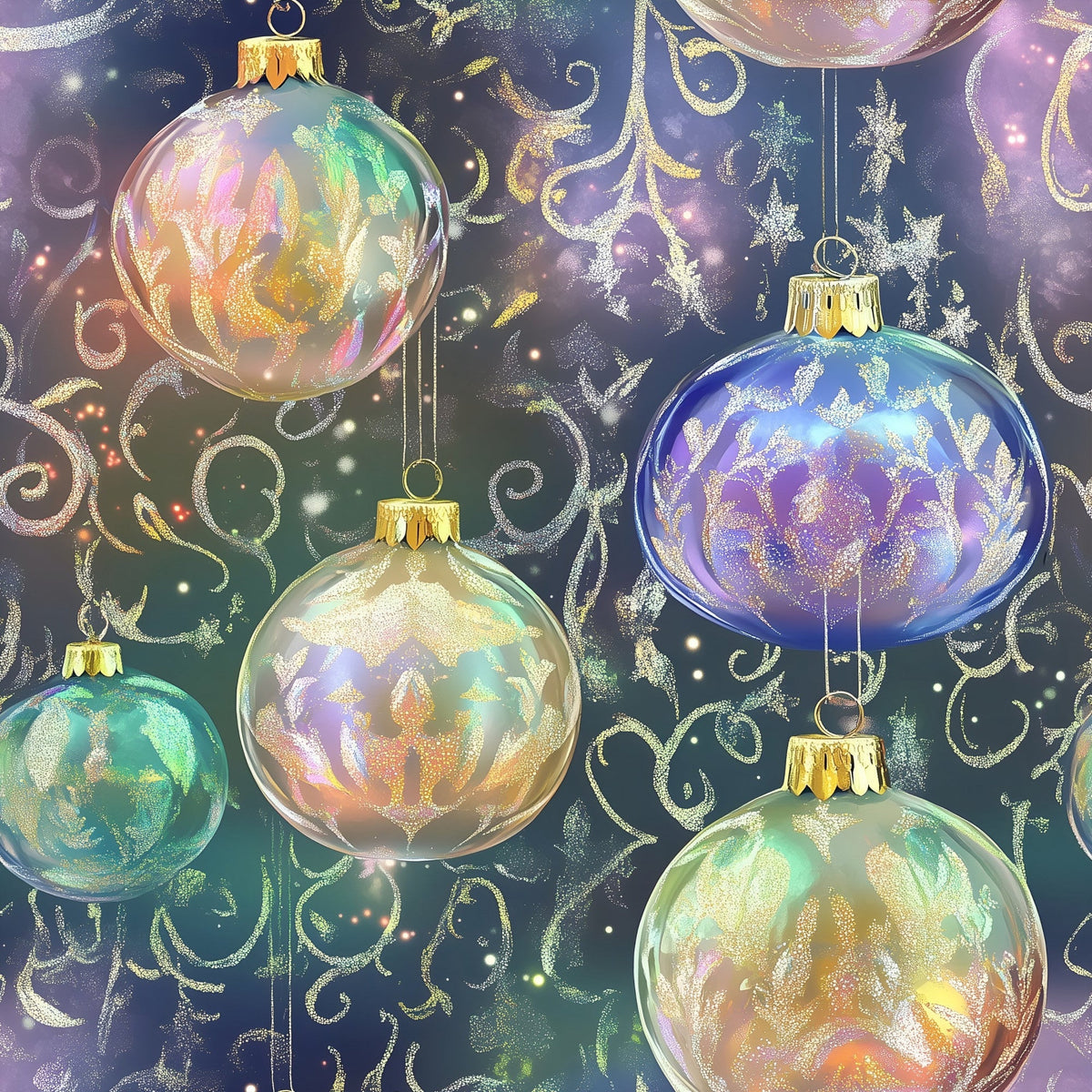 Opalescent Baubles Pattern 16 Fleece Fabric