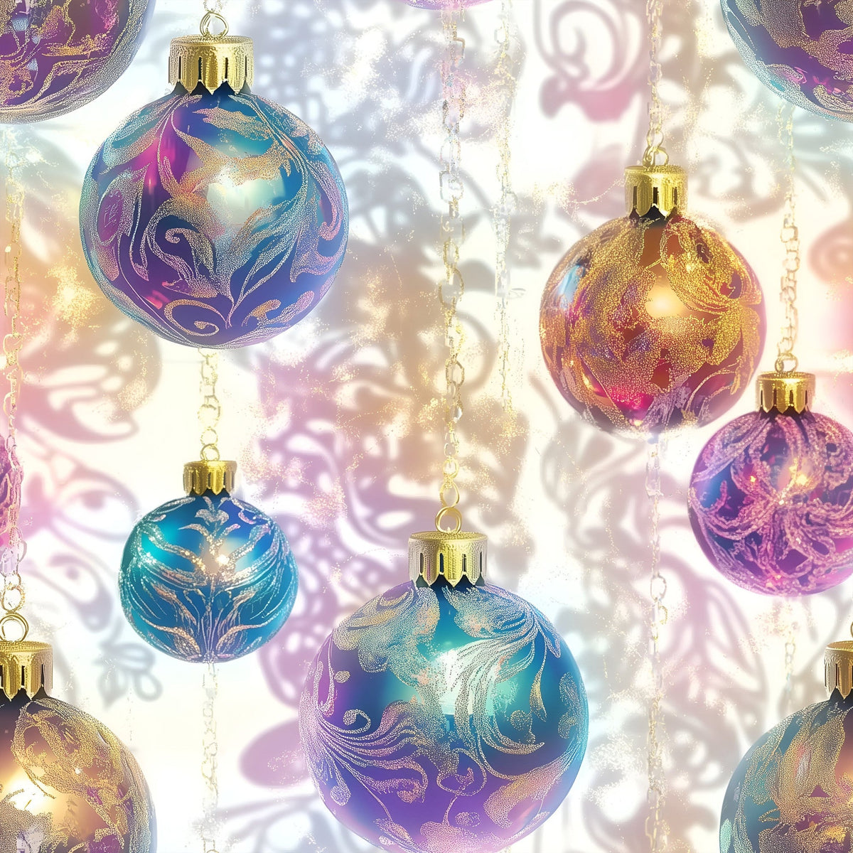 Opalescent Baubles Pattern 17 Fleece Fabric