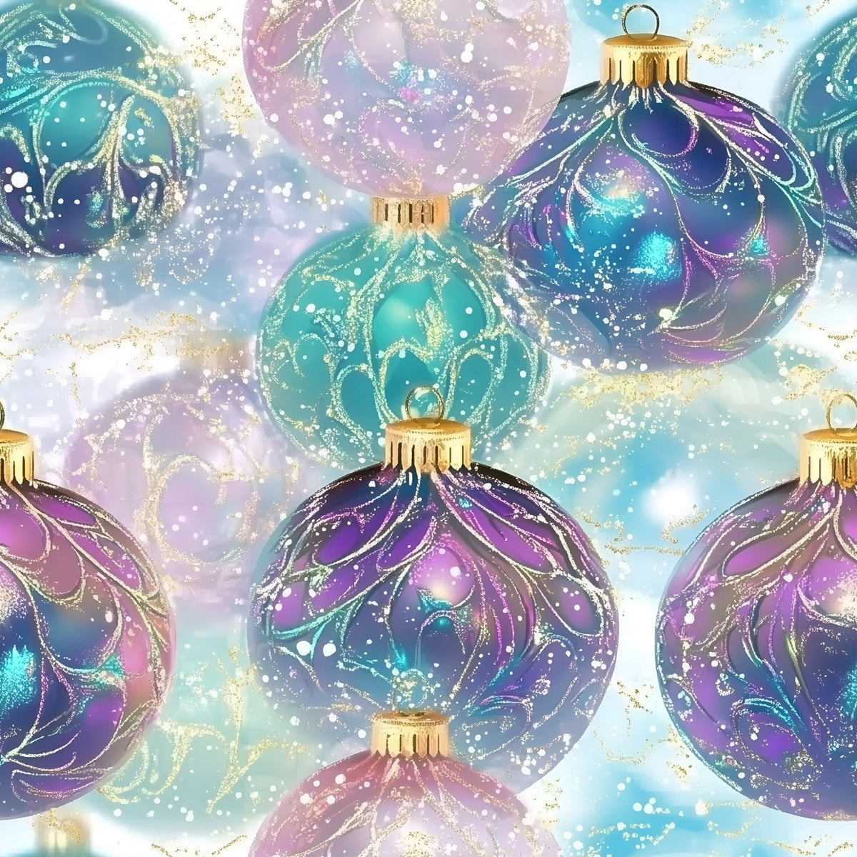 Opalescent Baubles Pattern 18 Fleece Fabric