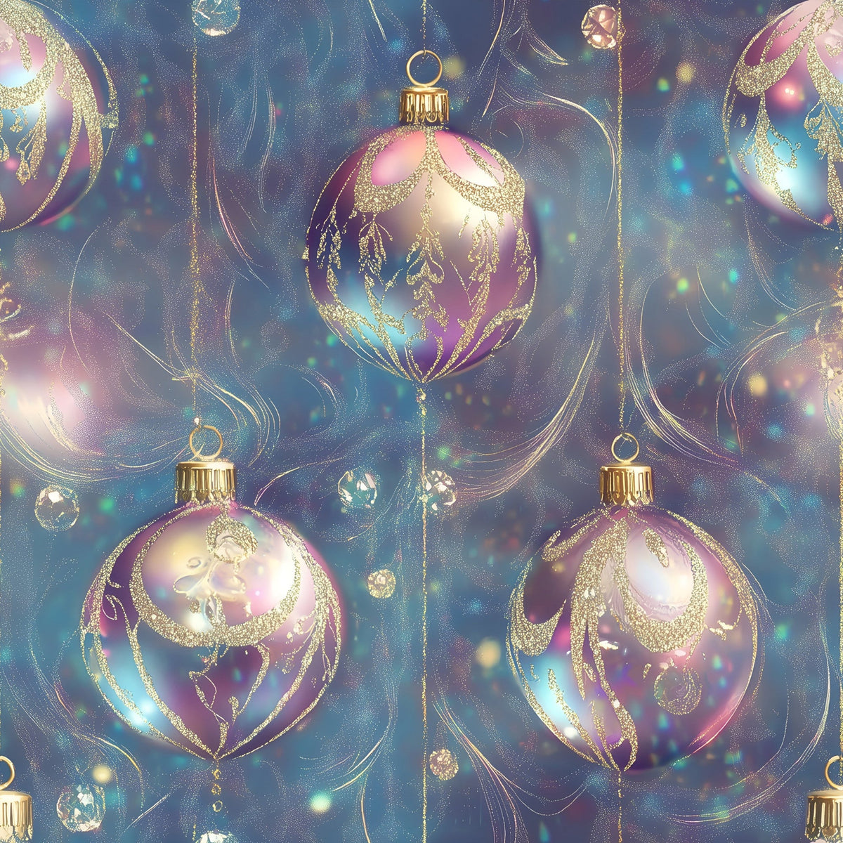 Opalescent Baubles Pattern 4 Fleece Fabric
