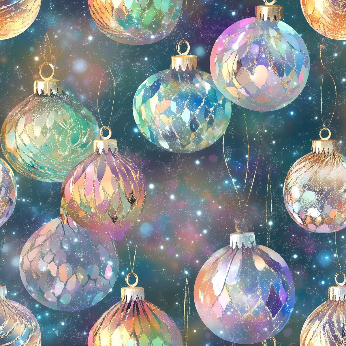 Opalescent Baubles Pattern 5 Fleece Fabric