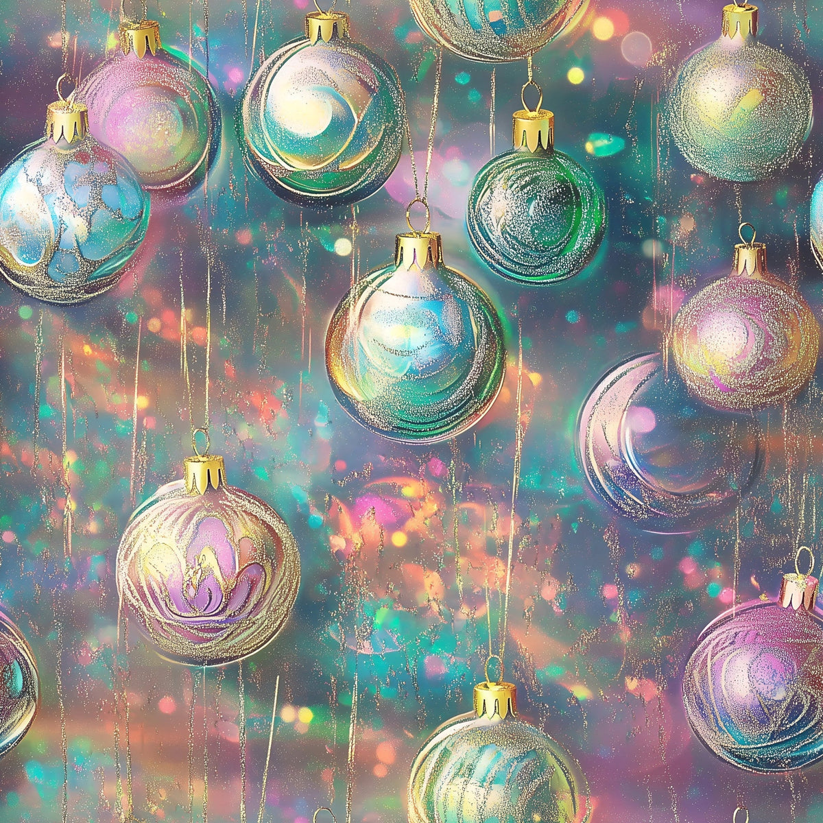 Opalescent Baubles Pattern 7 Fleece Fabric