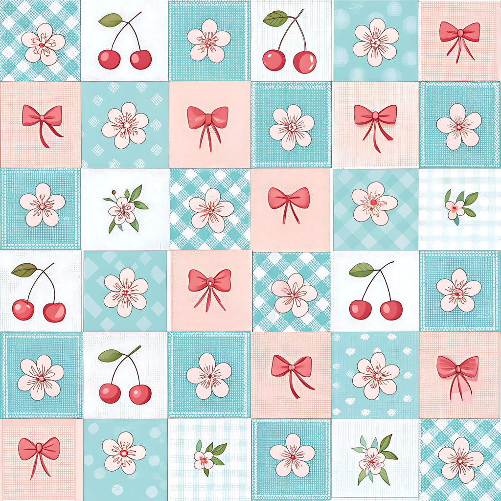 Ribbon Orchard Pattern 1 Fleece Fabric
