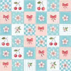 Ribbon Orchard Pattern 1 Fleece Fabric