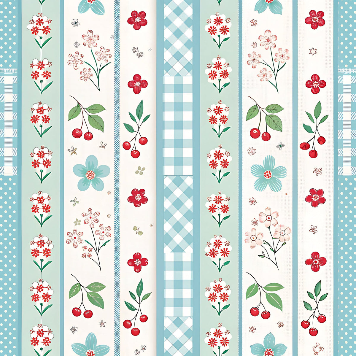 Ribbon Orchard Pattern 13 Fleece Fabric
